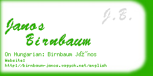 janos birnbaum business card